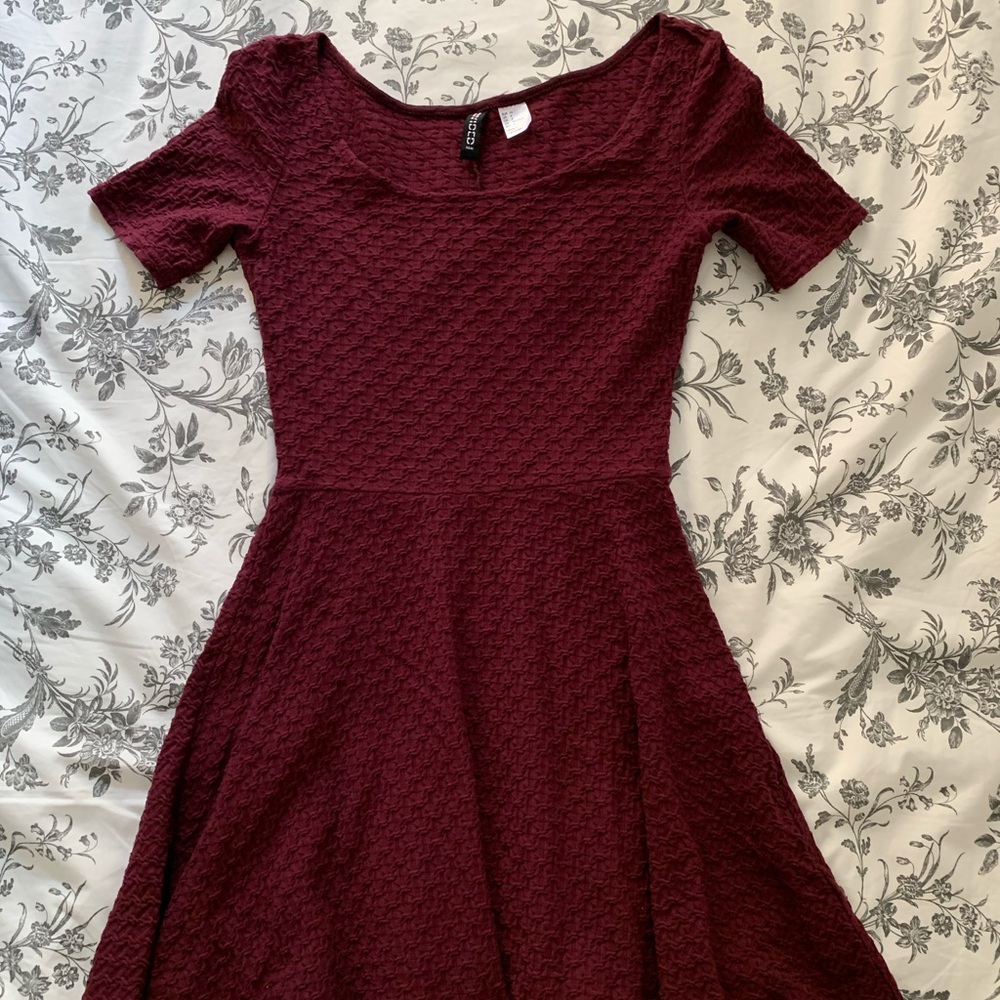 Burgundy Skater Dress